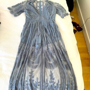 Slate blue maxi dress